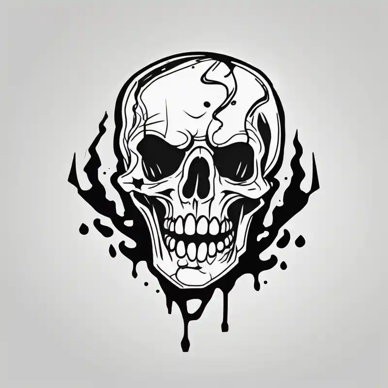 Body Rip wound mark tattoo design – Cartoon, Black and white