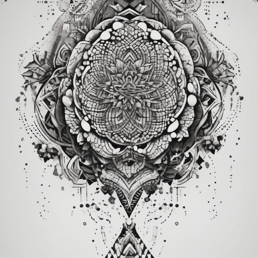 Machine rotary-machine, AI-generated Dotwork tattoo design