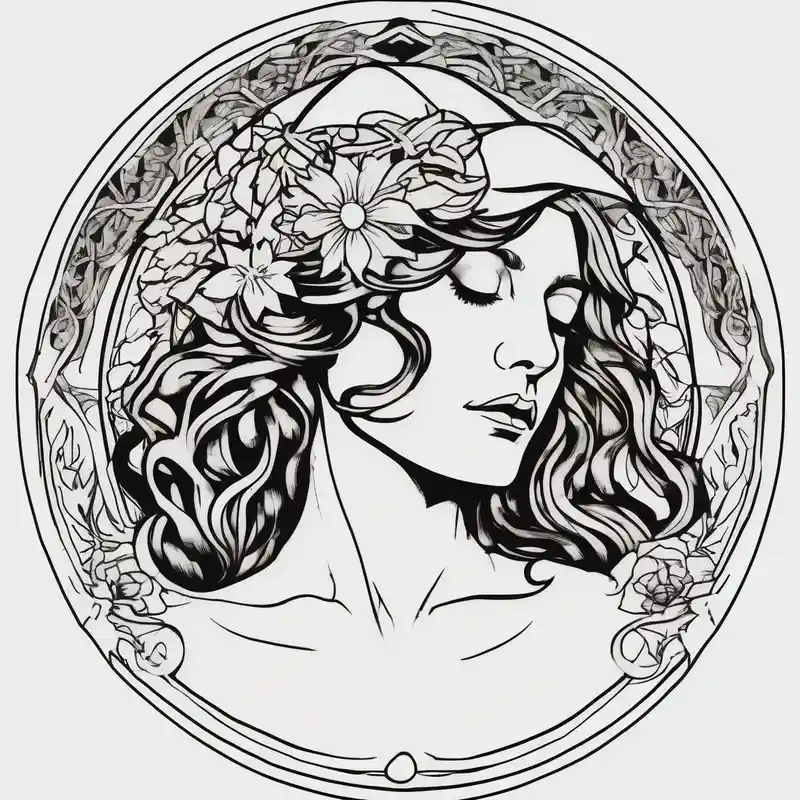 minimalist style Wireless Tattoo Machine Tattoo Ideas in 2025 about Florence from Florence and the machine as a saint in an art nouveau style similar to her dance fever album cover art saint-michael and Florence from Florence and the machine as a saint in an art nouveau style similar to her dance fever album cover art saint-michael