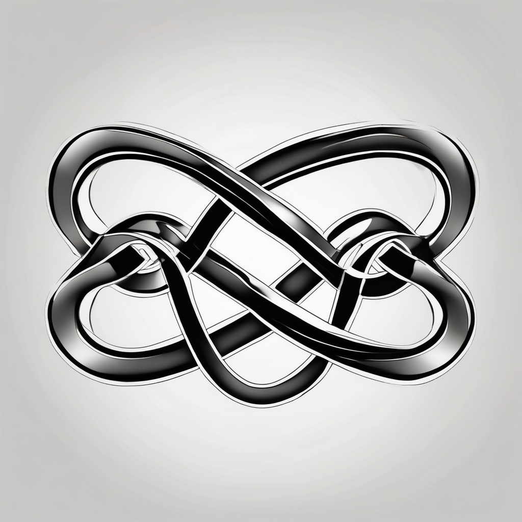 January 2023 script with infinity symbol, AI-generated Black and White tattoo design