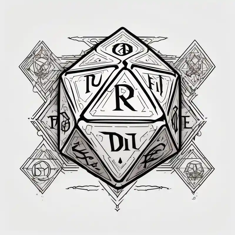 Dungeons and dragon dice set with "Put your fate in your hands. Take a chance. Roll the dice" in script