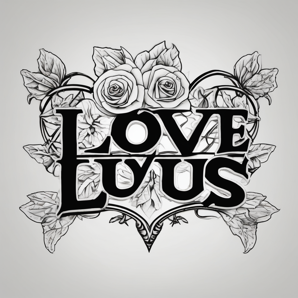 love us script(AIが生成したリアリズムスタイルのタトゥーデザイン)