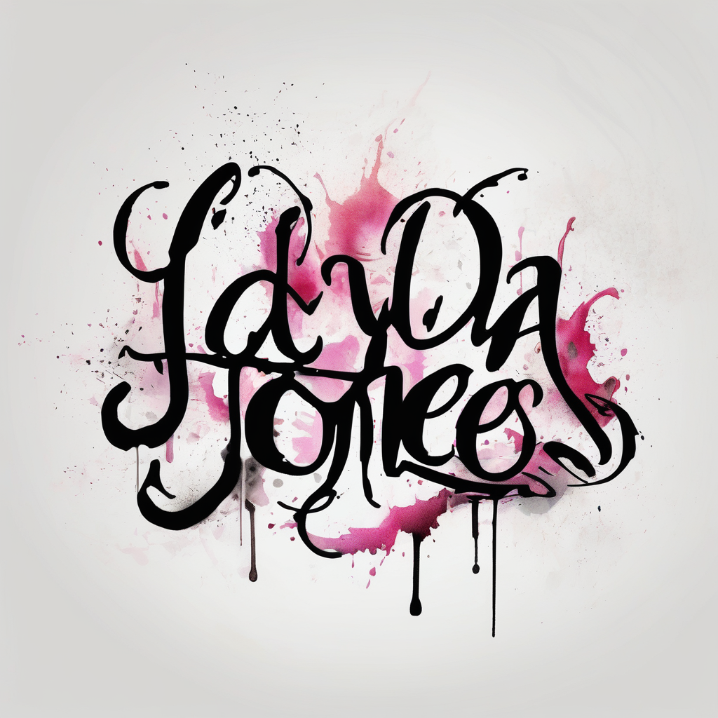 Script font Layla Jones(AIが生成した水彩スタイルのタトゥーデザイン)