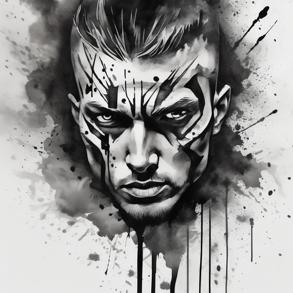 Arm sleeve for men simple-for-men, AI-generated Watercolor tattoo design