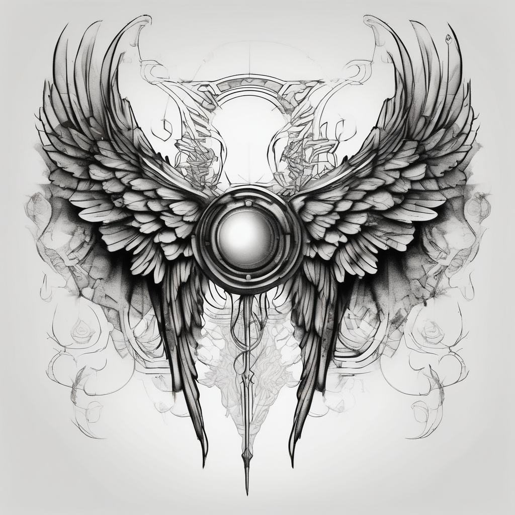 Arm sleeve for men with angels wings simple-for-men, diseño de tatuaje Surrealista generado con IA