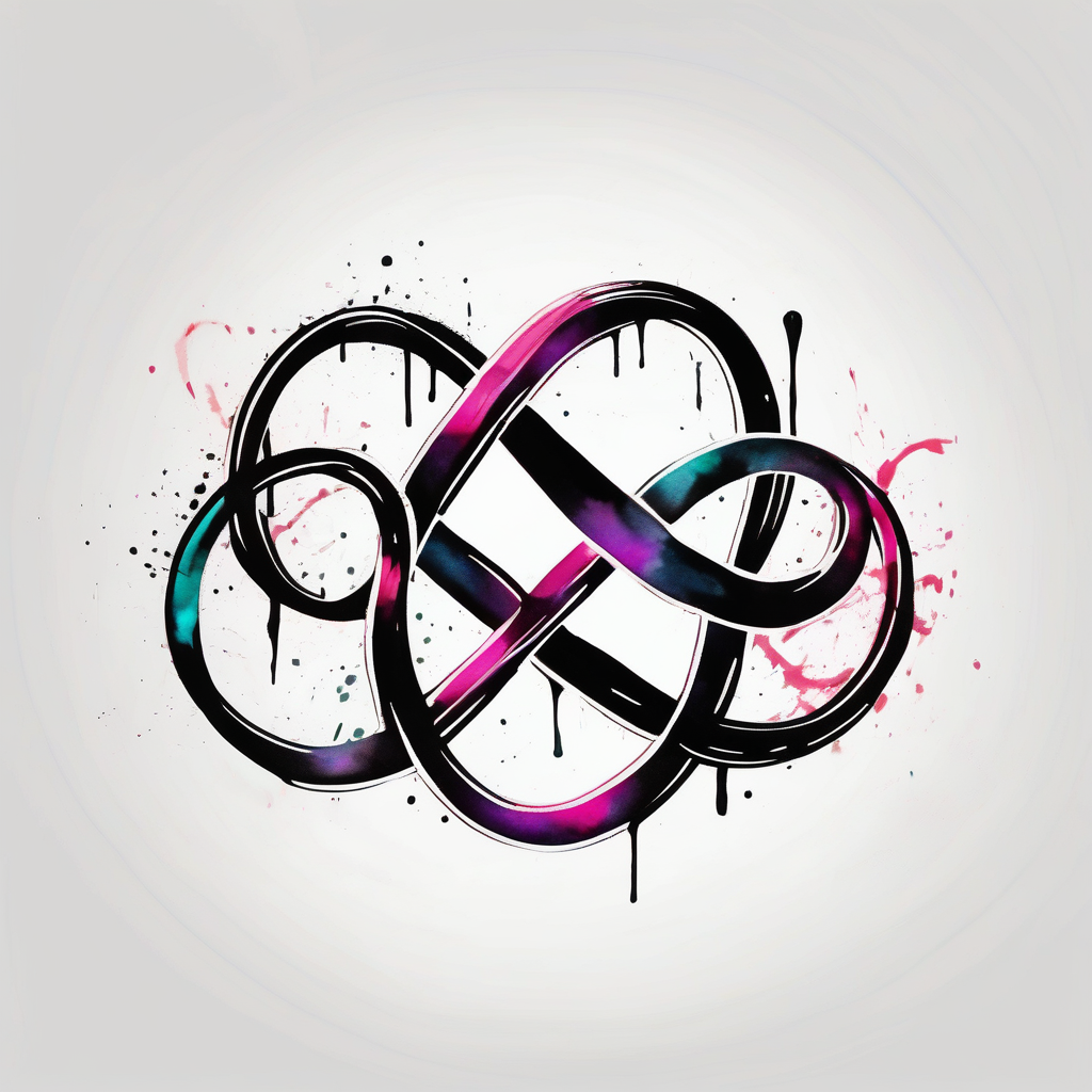 simple yet unique infinity symbol with the words "EVEN IF" simple-for-men, AI-generated Watercolor tattoo design
