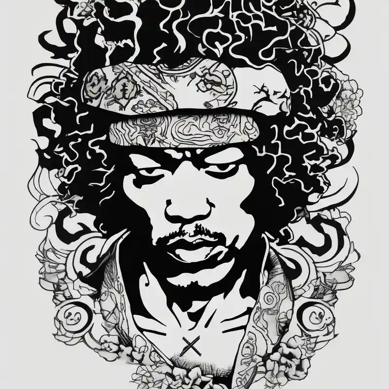 Jimi hendrix, simple, silhouette