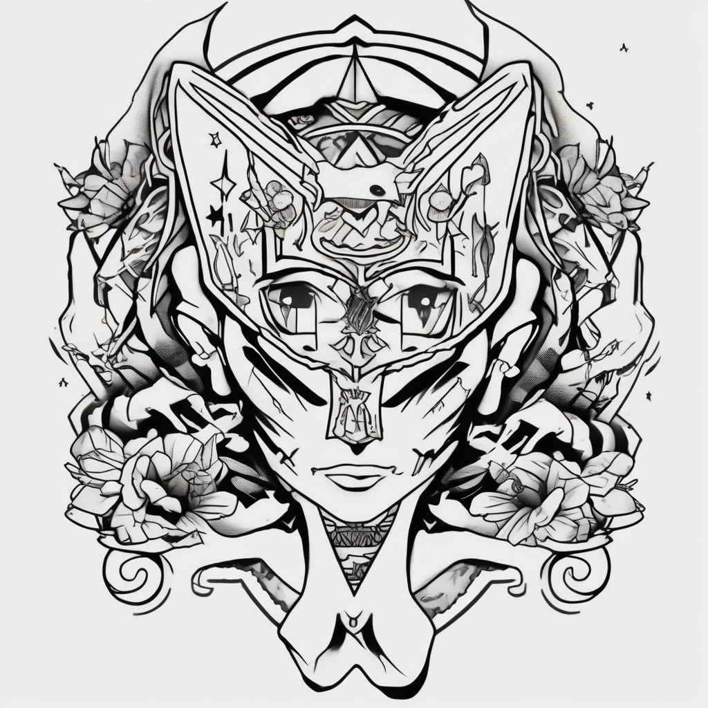 anime simple hand tattoo simple-for-men, diseño de tatuaje Old school generado con IA