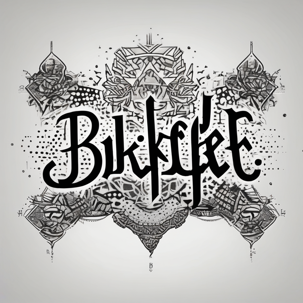Bikelife tattoo simple text only simple-for-men, diseño de tatuaje Dotwork generado con IA