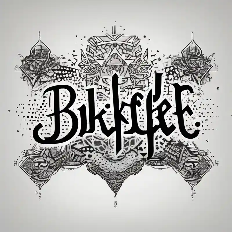 Bikelife tattoo simple text only – Puntillismo, Colores vivos