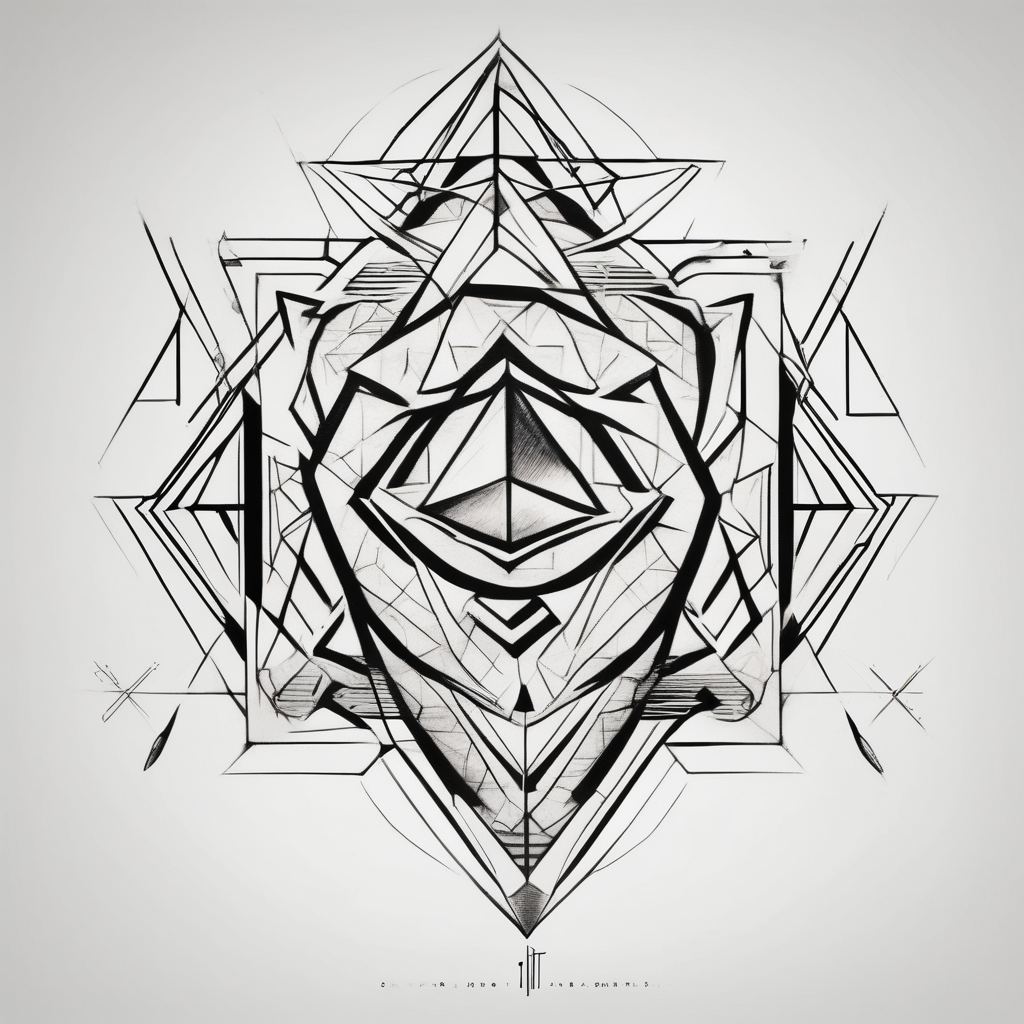 simple poke tattoo simple-for-men, design de tatouage Géométrique généré par IA