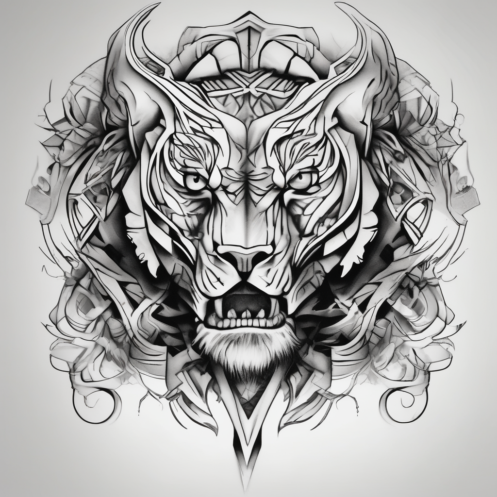 Mythology,men body simple-for-men, AI-generated Realistic tattoo design