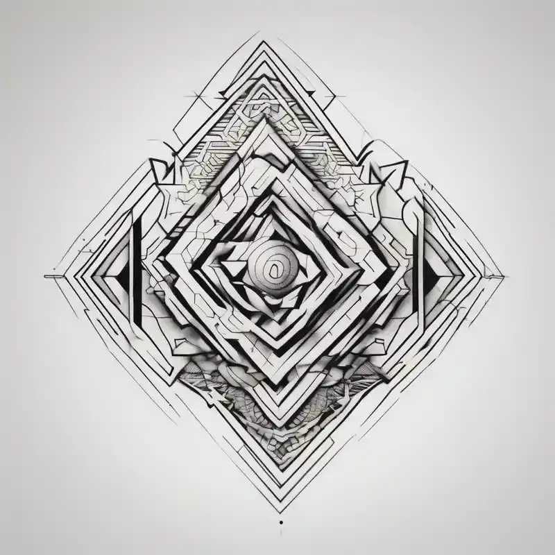 simple puzzle piece with fine lines in memory of my sister – Geométrico, Blanco y negro
