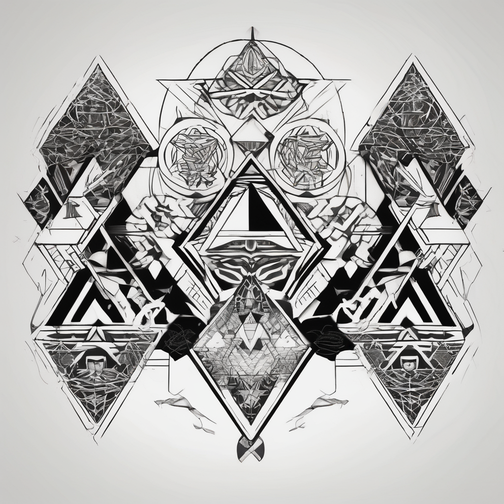 3 brothers and one sister, design de tatouage Géométrique généré par IA