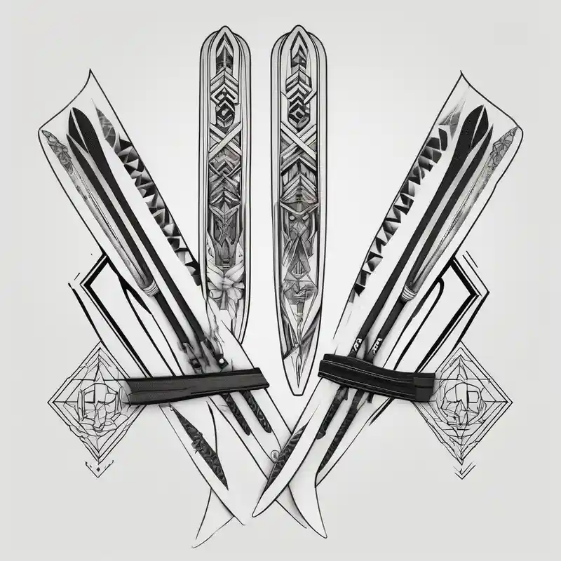Pair of Skis, black and white, classic design – Geométrico, Colores vivos