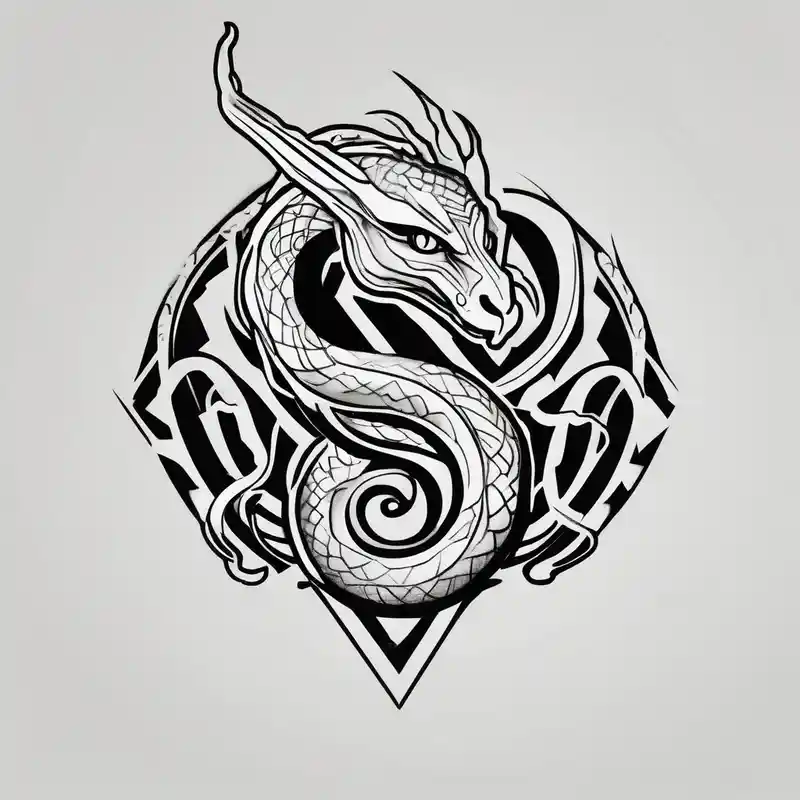norse mythology world serpent wrap around tattoo design