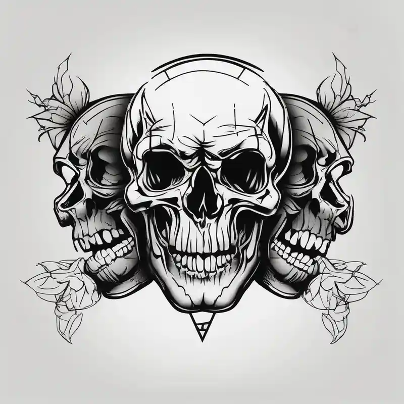 minimalist style 2025年の「見ざる、聞かざる、言わざる」タトゥーアイデア about Skull Hear no evil speak no evil see no evil skull-ideas and Skull Hear no evil speak no evil see no evil skull-ideas