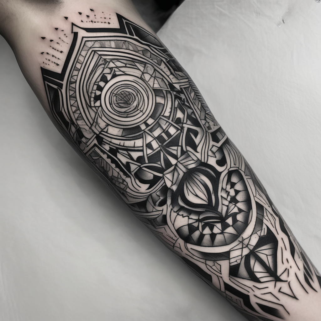 arm tattoo black work snake-tattoo-ideas-for-guys, AI-generated Blackwork tattoo design
