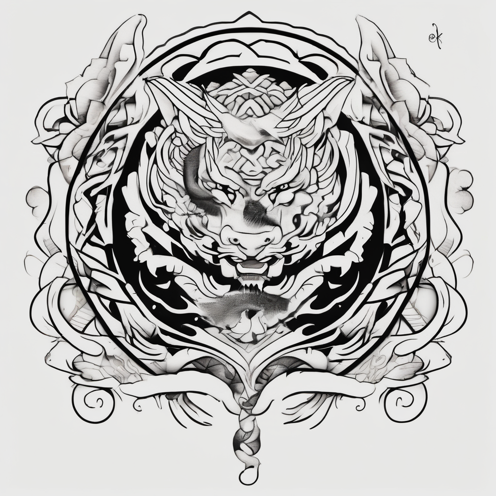 simple poke tattoo snake-tattoo-ideas-for-guys, AI-generated Japanese tattoo design