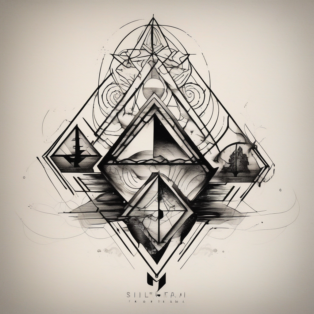 matching 2 separate tattoos . Water related. snake-tattoo-ideas-for-guys, AI-generated Geometric tattoo design