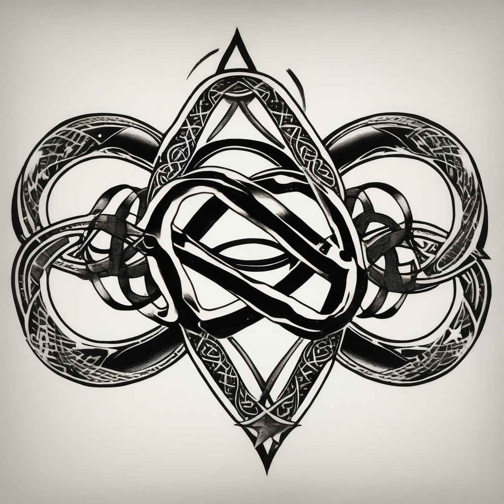 Infinity ring with stars, diseño de tatuaje Blackwork generado con IA