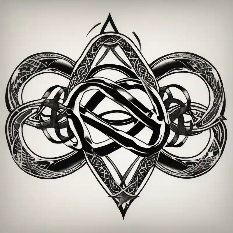 Infinity ring with stars – Blackwork, Blanco y negro