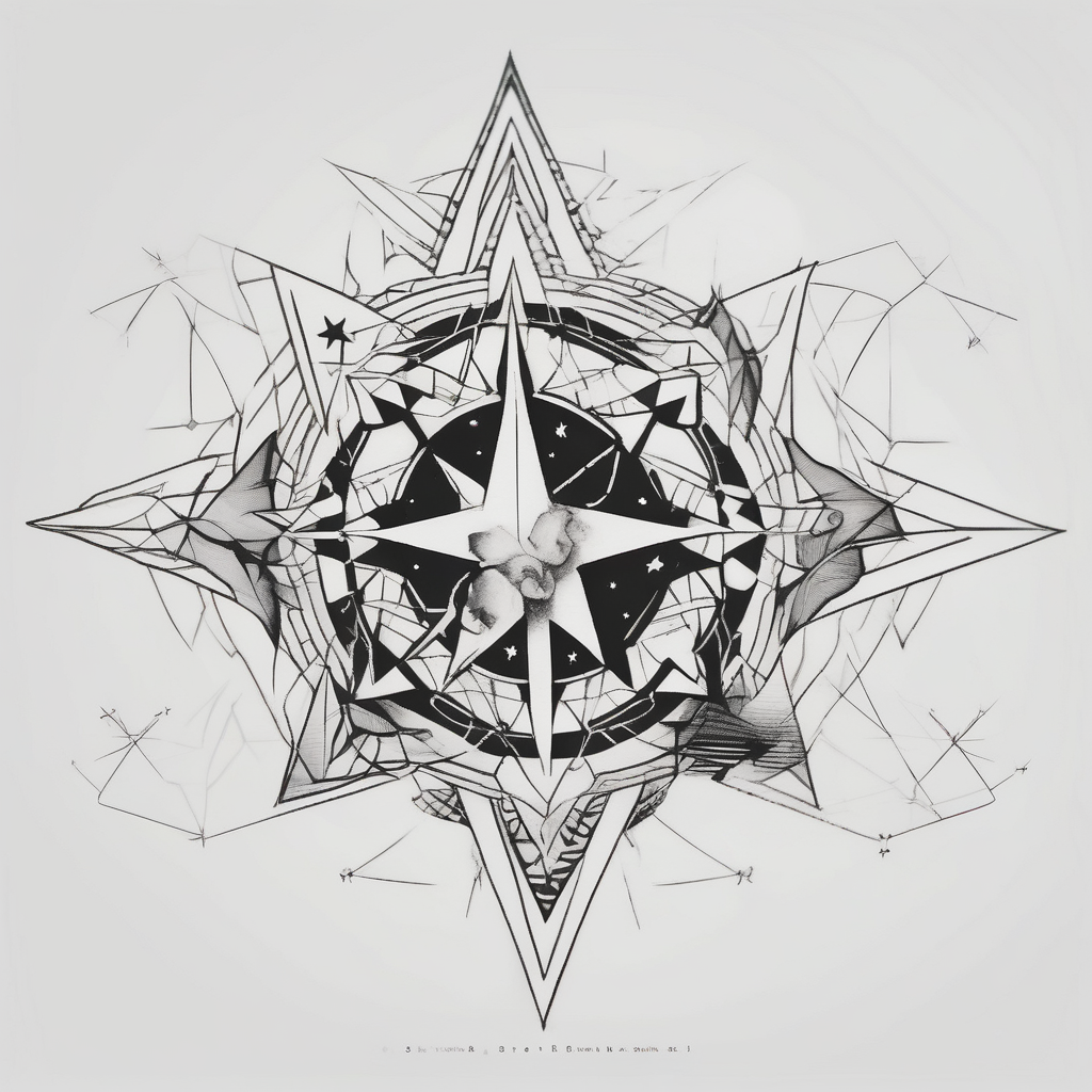 lower back dainty star and moon tattoo stars, diseño de tatuaje Geométrico generado con IA