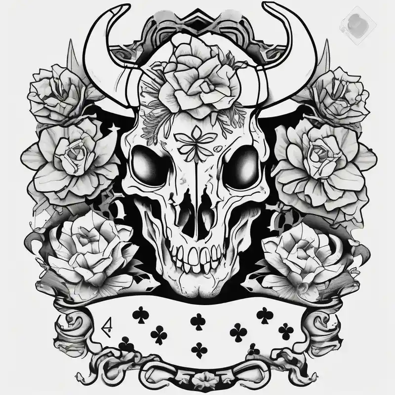 cartoon style Snake Tattoo Designs and Meanings about womens western sticker tattoo arm sleeve with playing cards and bullskull