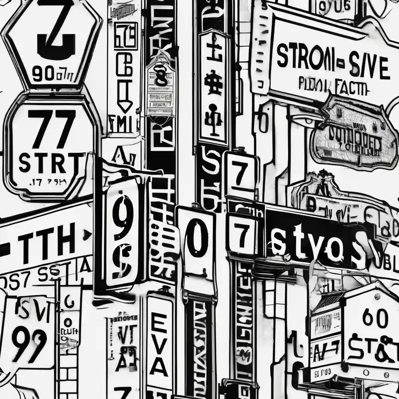 blackwork style Street Life Tattoo Ideas in 2025 & free generation about 77th St 90th ave street signs and 77th St 90th ave street signs