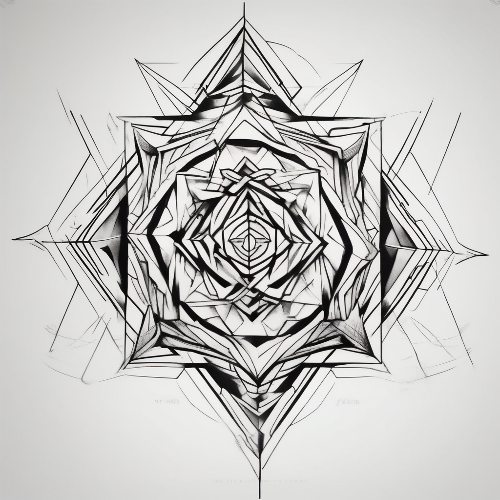 MEMORY OF DAD MOTORCYCLES SONG GIVE HEAVEN SOME HELL GOLD STREETS ON TWO WHEELS MANSION IN THE SKY, AI-generated Geometric tattoo design