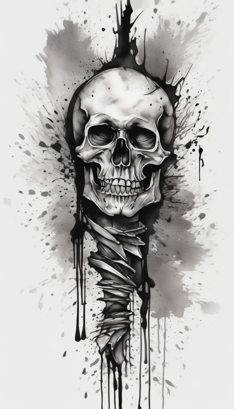 tattos down my spine tattoing-sun-spots, diseño de tatuaje Acuarela generado con IA