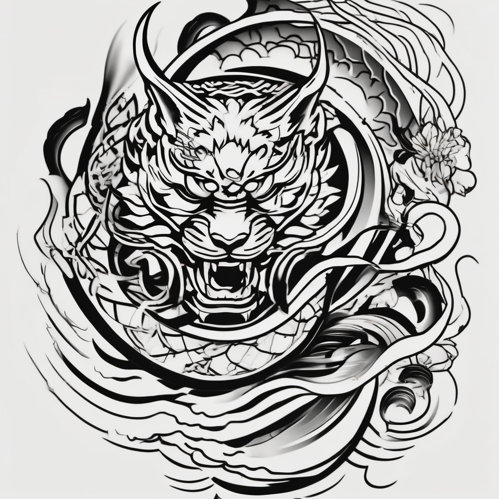 tattos down my spine tattoing-sun-spots, diseño de tatuaje Japonés generado con IA