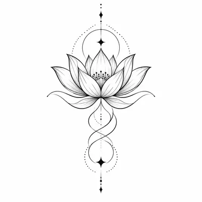 Minimalist style Idées de tatouages d'ange Saint Michel en 2025 about Integration test: an original lotus flower with flowing geometric linework and Integration test: an original lotus flower with flowing geometric linework