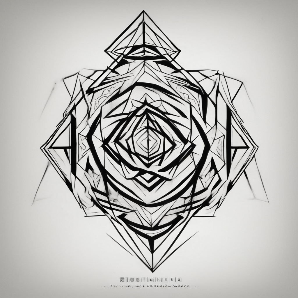 symbol of rising spiritual energy, very simplistic, for the throat area throat-for-men(AIが生成したジオメトリックスタイルのタトゥーデザイン)