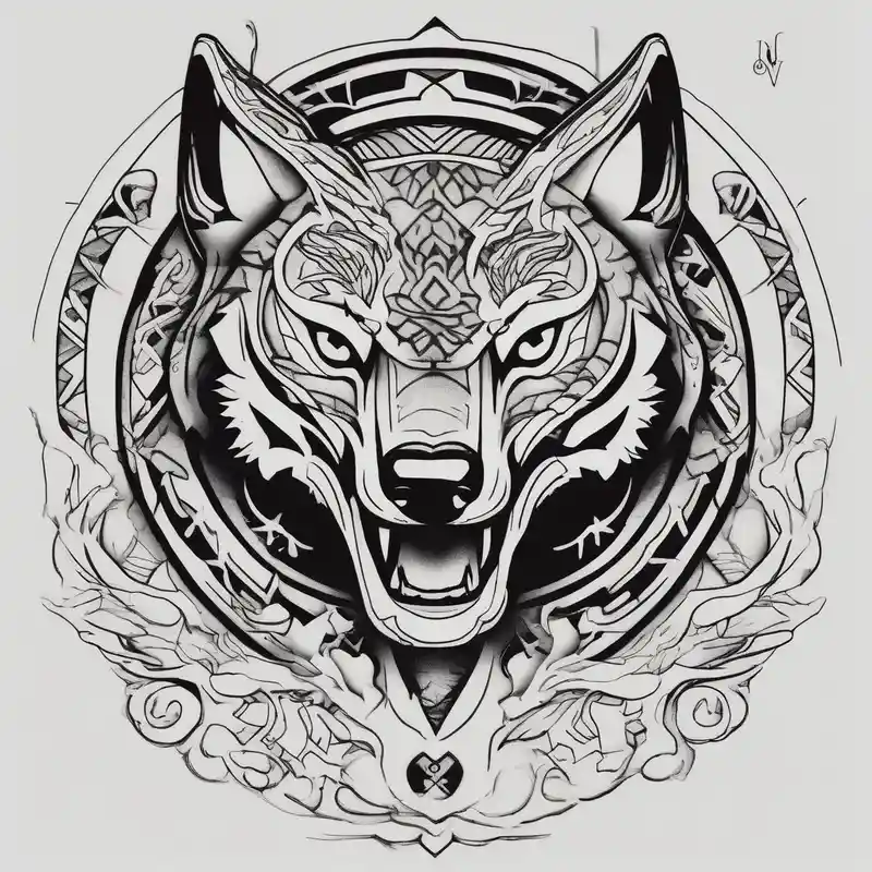 Wolf and dolphin and tiger