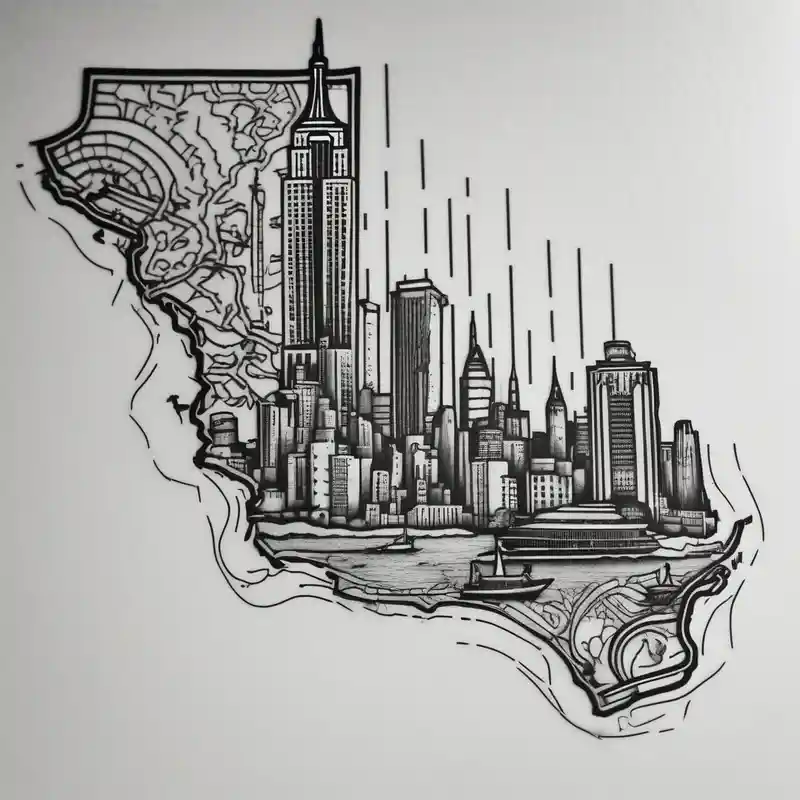 new york state outline and florida outline