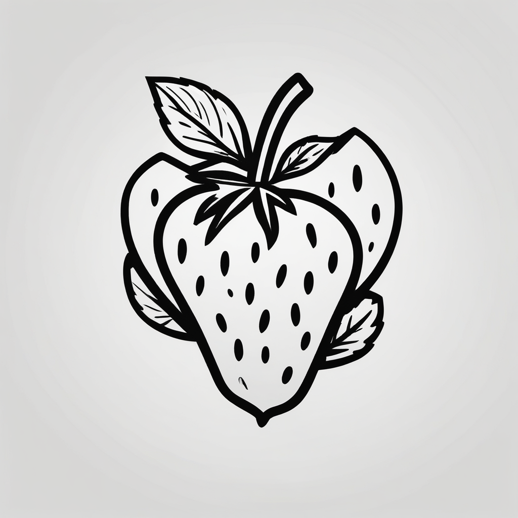 Single Strawberry new school touching-new, design de tatouage Minimaliste généré par IA