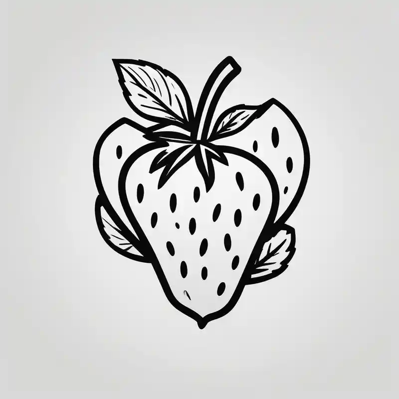 Single Strawberry new school – Minimaliste, Noir et blanc