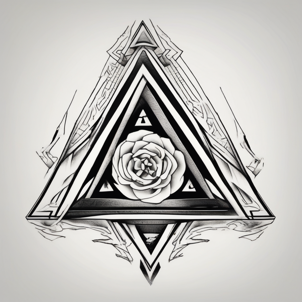 I want triangle. Spirit mind and body, design de tatouage Japonais généré par IA