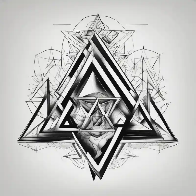 I want three triangles that overlap each other. Spirit mind and body – Surréaliste, Noir et blanc