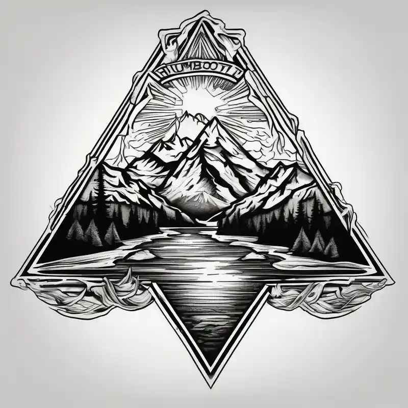 old school style Triangle Tattoo Ideas in 2025 about Mountains with the river running through it and a triangle around it with Humboldt at the top Mendocino in the left bcorner and Trinity in the right and Mountains with the river running through it and a triangle around it with Humboldt at the top Mendocino in the left bcorner and Trinity in the right