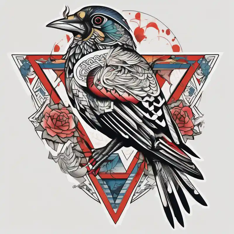 arara with small details, triangle and square forms