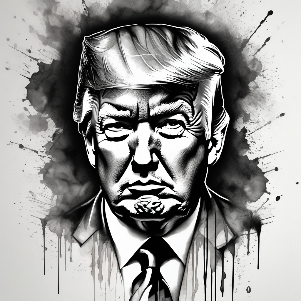 donald trump, design de tatouage Aquarelle généré par IA