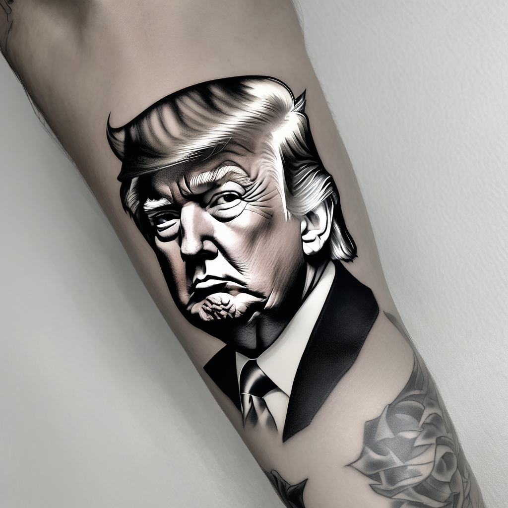 Donald Trump, design de tatouage Réaliste généré par IA