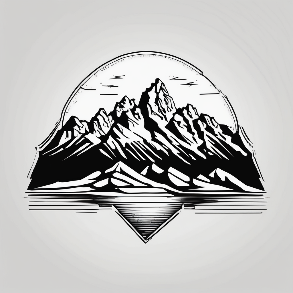 grand Tetons forearm band wedding-band, diseño de tatuaje Minimalista generado con IA