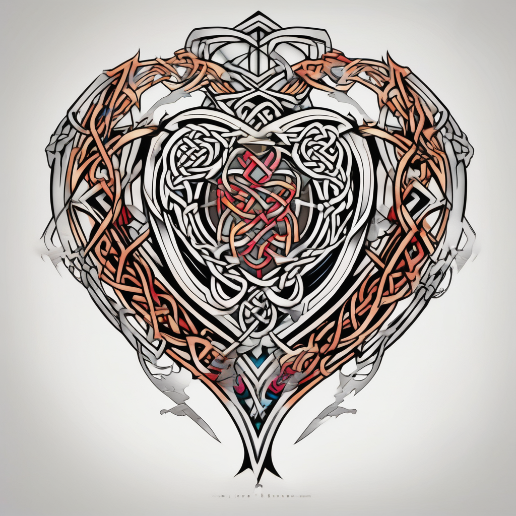 celtic band for around an arm, incorporating the word love, a gryffin wedding-band, design de tatouage Géométrique généré par IA