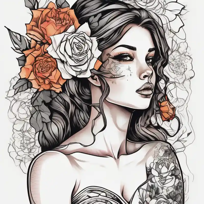 GIRL IN WEDDING DRESS WITH FLOWERS IN HAND
