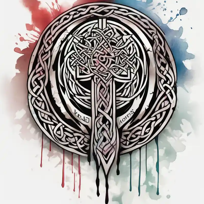 watercolor style Men's Half Sleeve Tattoo Ideas and Designs in 2025 & free generation about Celtic tribal half sleeve with memorial band wedding-band and Celtic tribal half sleeve with memorial band wedding-band