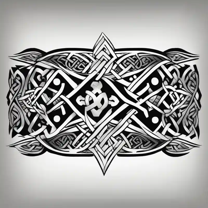 And arm band tattoo with an emphasis on Anglo Saxon and Celtic tradition – Blanco y negro, Blanco y negro