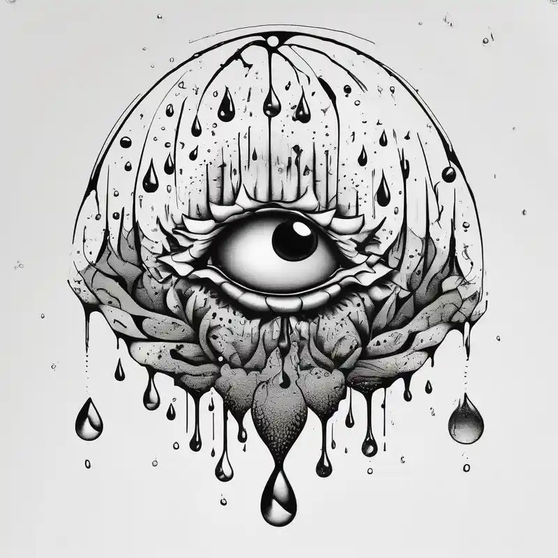 rain droplets white background – シュルレアリスム, 白黒